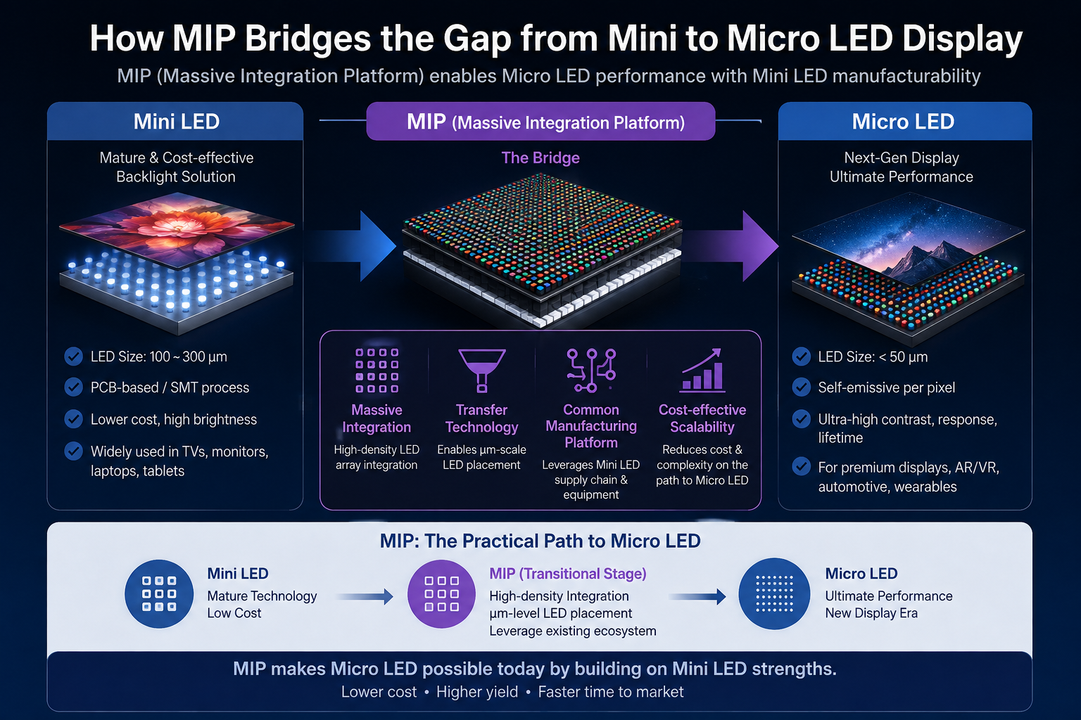 How MIP bridges the gap from Mini to Micro LED Display